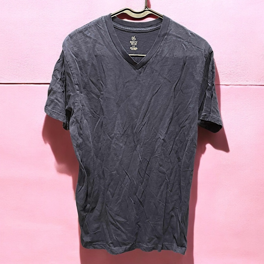 Rustic blue Men's NAVY BLUE  V-Neck T-Shirt MEDIUM